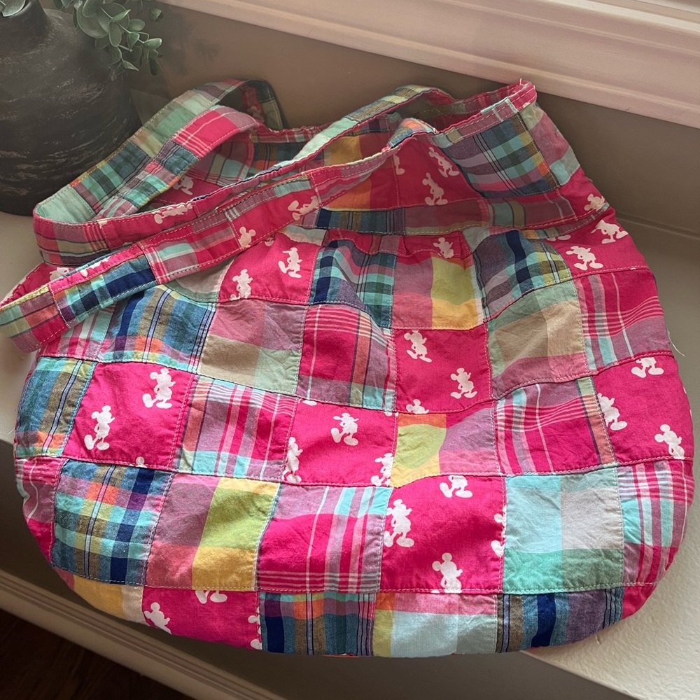 Disney Parks Pink Patchwork Mickey Mouse Tote - image 8